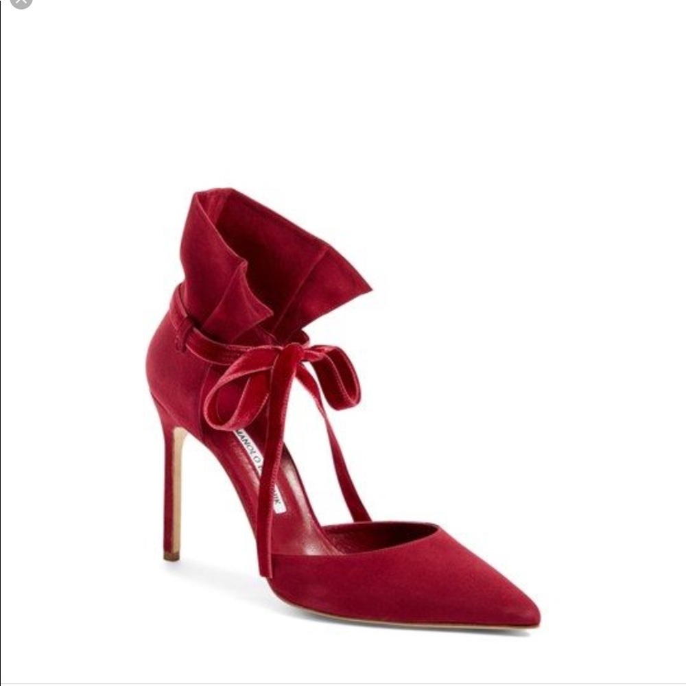 Manolo Blahnik Petaseta suede heel size 39